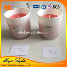 Pillar Shape and Aromatherapy Type Scented Glass Cup Candle